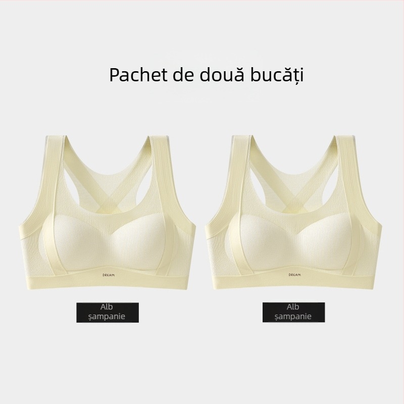Sutien pentru corectarea posturii pentru adolescente, din viscoză respirabilă, cupă completă cu cupă turnată ultra-subțire, căptușeală din nailon, bretele fixe, susținere superioară și confort pentru vârsta 12–15 ani