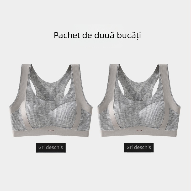 Sutien pentru corectarea posturii pentru adolescente, din viscoză respirabilă, cupă completă cu cupă turnată ultra-subțire, căptușeală din nailon, bretele fixe, susținere superioară și confort pentru vârsta 12–15 ani