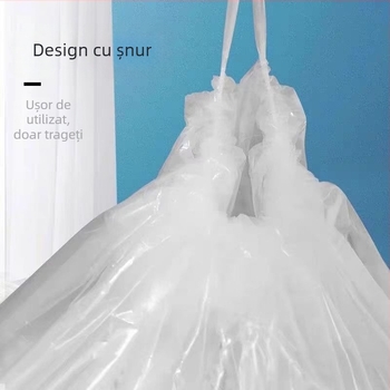 Sac de cuvertură din PE, model cilindric transparent, fără montaj, pentru mutare și depozitare a cuverturilor și a hainelor, stil modern minimalist