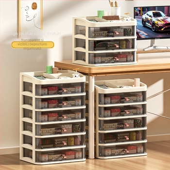 Dulap de depozitare pentru birou cu sertar – Material PP, Design simplu și modern, Montaj pe birou