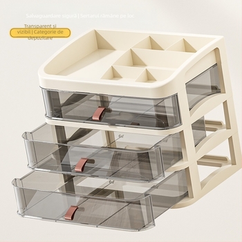 Dulap de depozitare pentru birou cu sertar – Material PP, Design simplu și modern, Montaj pe birou