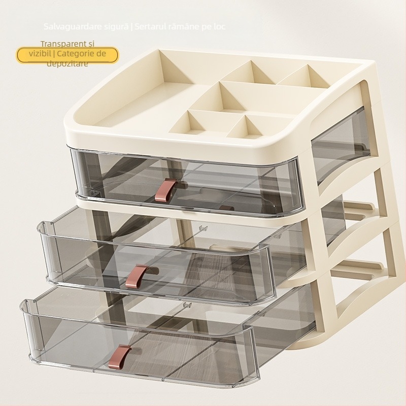 Dulap de depozitare pentru birou cu sertar – Material PP, Design simplu și modern, Montaj pe birou