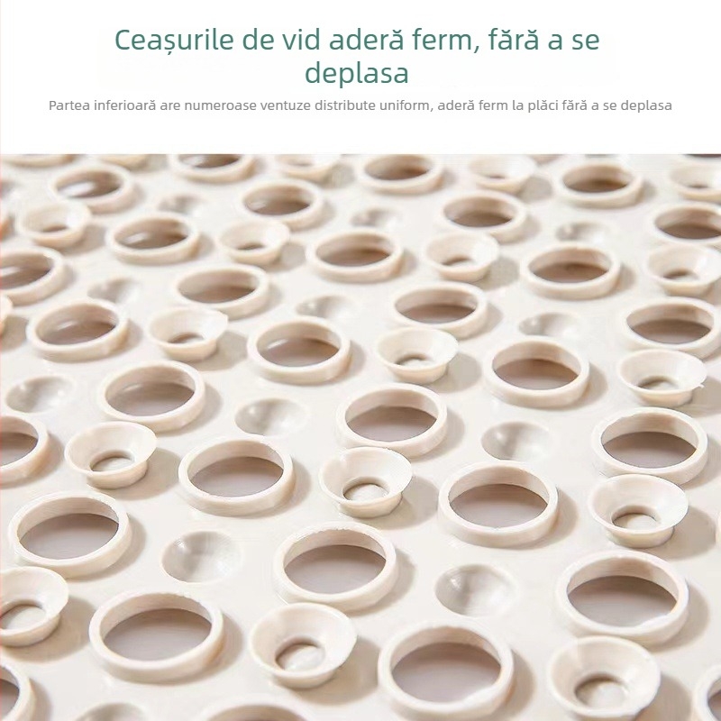Covoraș pătrat de baie din PVC, antiderapant, cu ventuze – stil modern minimalist