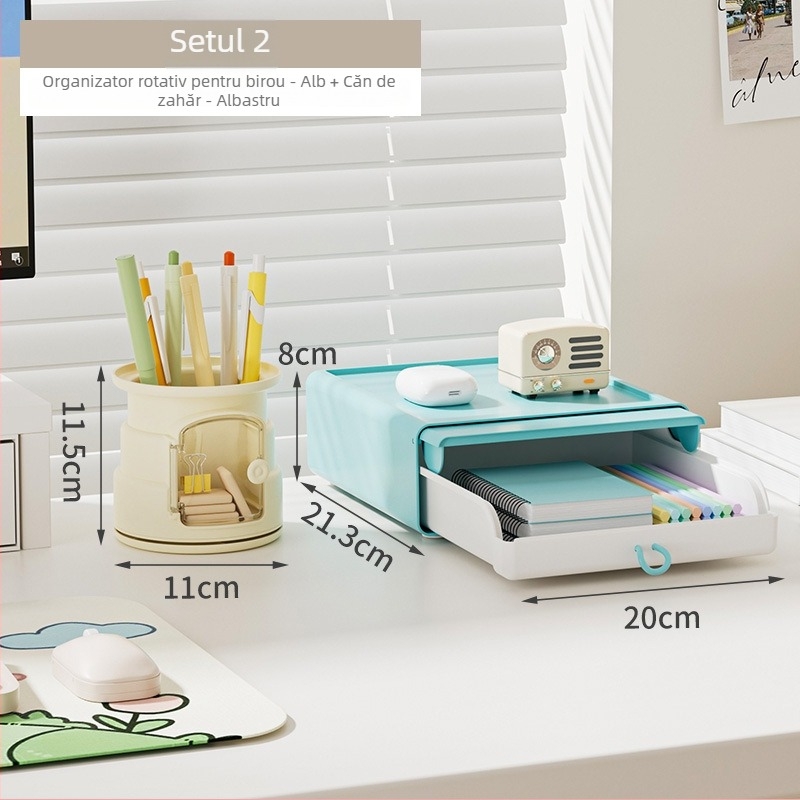 Cutie de depozitare pentru birou – pliabilă, cu capac, stivabilă, protecție împotriva prafului | Model XH-HE075/082; Material: PP+PS+HIPS (100% material nou); Stil: lux ușor