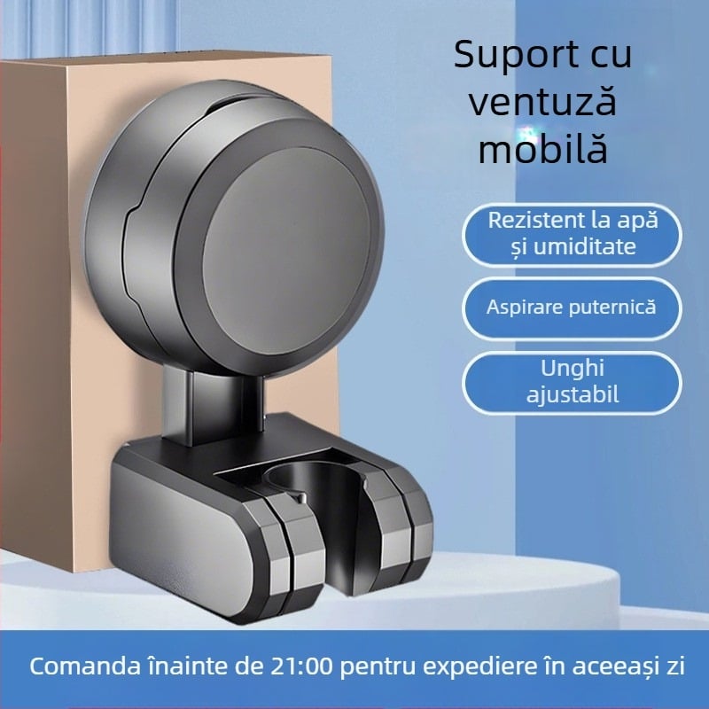 Suport de duș Boonen cu ventuză mobilă și bază adezivă, material ABS, stil luxuos ușor