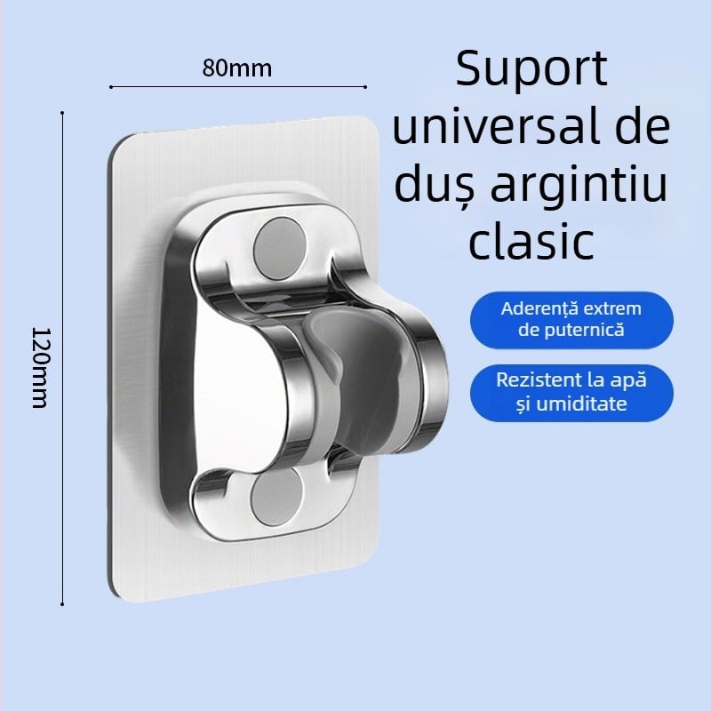 Suport de duș Boonen cu ventuză mobilă și bază adezivă, material ABS, stil luxuos ușor