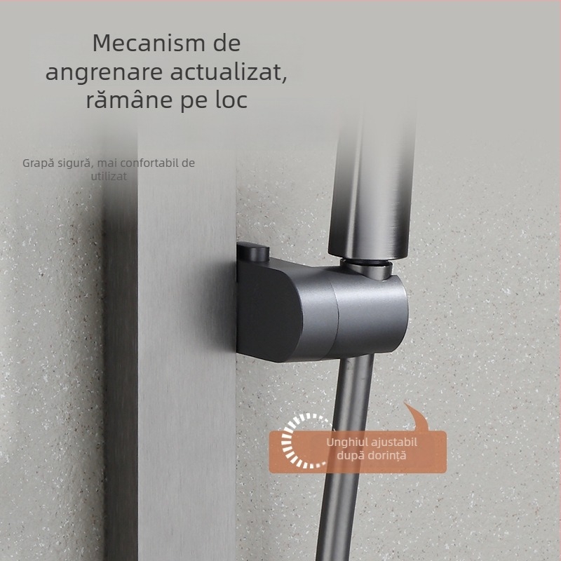 Coloană de duș, aluminiu spațial, model 6584512, montaj pe perete, 0–90°C / 0–1,6 MPa