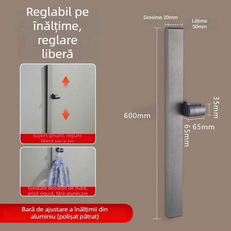 Coloană de duș, aluminiu spațial, model 6584512, montaj pe perete, 0–90°C / 0–1,6 MPa
