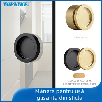 Mâner pentru ușă glisantă, din aliaj de aluminiu, pentru uși de sticlă și dulapuri, model TNHE53, stil modern minimalist