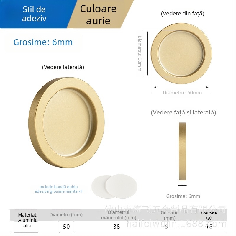 Mâner pentru ușă glisantă, din aliaj de aluminiu, pentru uși de sticlă și dulapuri, model TNHE53, stil modern minimalist