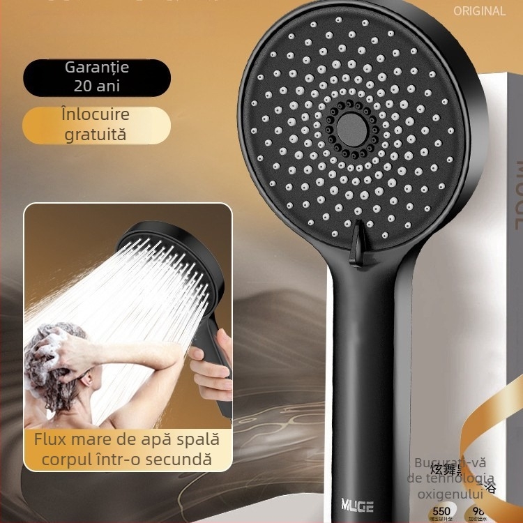 Cap de duș cu jet puternic, ieșire de apă sub presiune, rotund, montat pe perete, din ABS