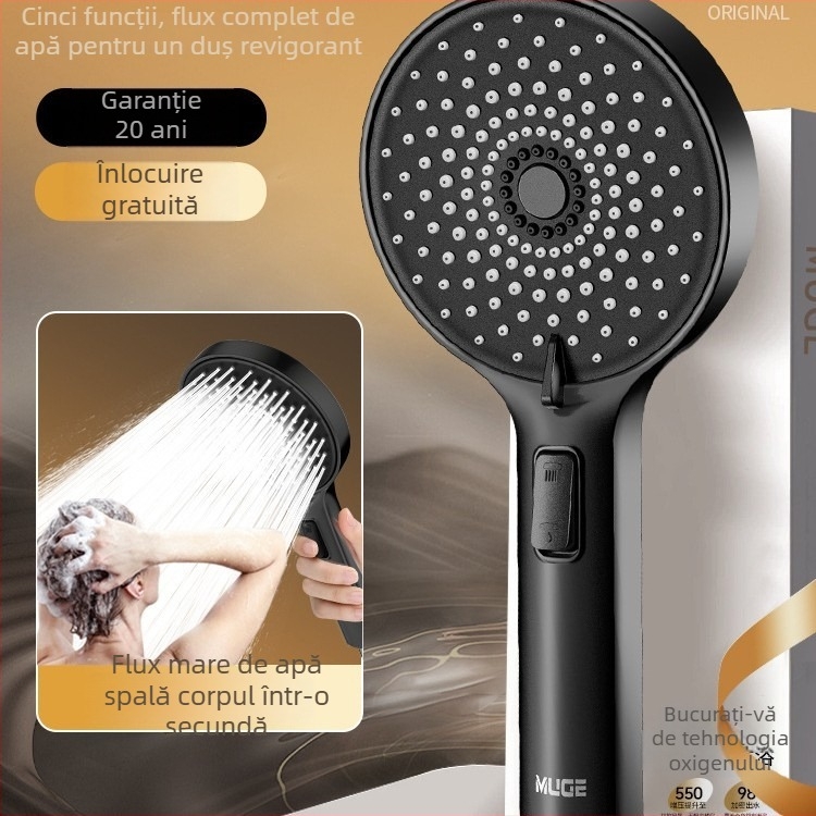 Cap de duș cu jet puternic, ieșire de apă sub presiune, rotund, montat pe perete, din ABS