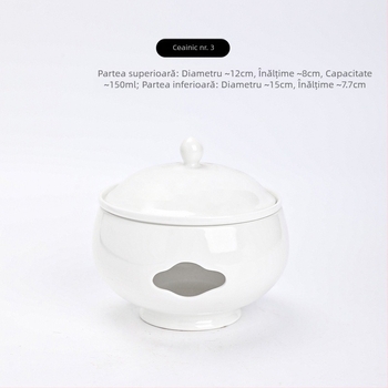 Oală de tocană din porțelan cu capac, mânere duble, personalizabilă cu posibilitatea imprimării logo-ului, suprafață sub glazură, ceramică pentru bucătăria hotelieră