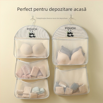 Perma Panda geantă de depozitare din poliester, organizator cu mai multe etaje pentru șosete și lenjerie, montare pe perete