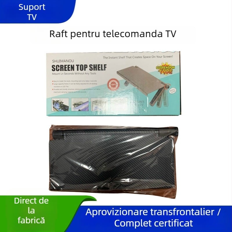 Screen Caddy – suport pentru telecomandă pentru ecran, ABS, instalare fără montaj, 1 nivel, depozitare pe birou