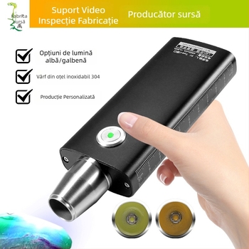 Lanternă pentru identificarea jadului — lanternă LED reîncărcabilă cu manivelă pentru identificarea bijuteriilor și jadului, 5W, 4000mAh, rază ≥500 m, funcție power bank