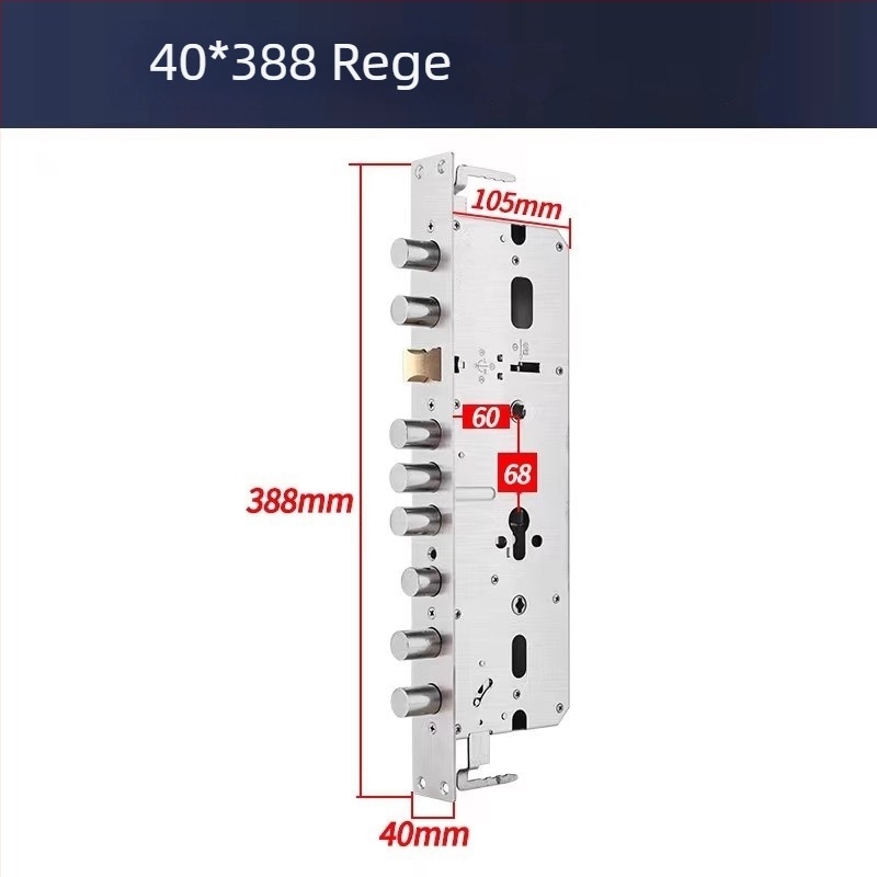 Corp de încuietoare pentru ușă antifurt cu amprentă, din oțel inoxidabil, cap pătrat-rotund, model nestandard, design modern minimalist, greutate 1