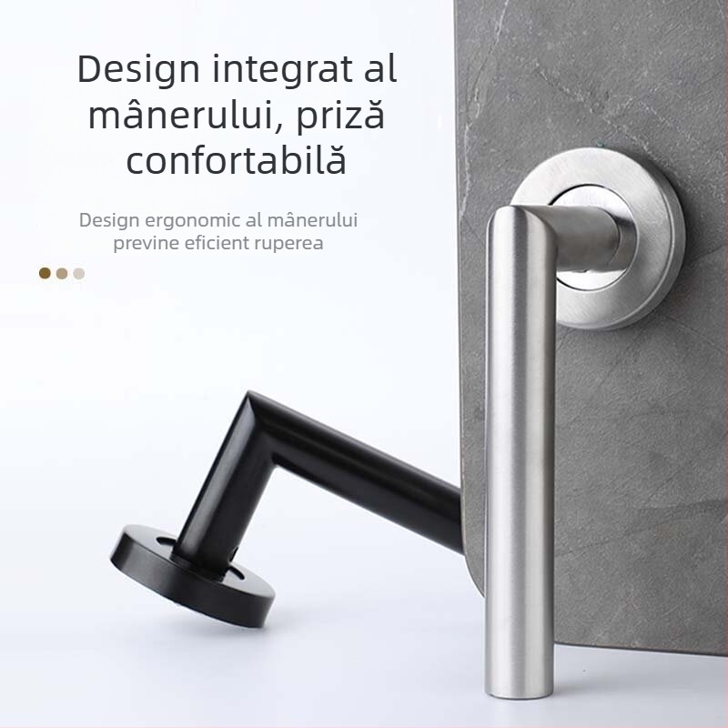 Xiong Kaijie mâner de ușă din oțel inoxidabil pentru uși interioare – încuietoare cu mâner, stil modern minimalist