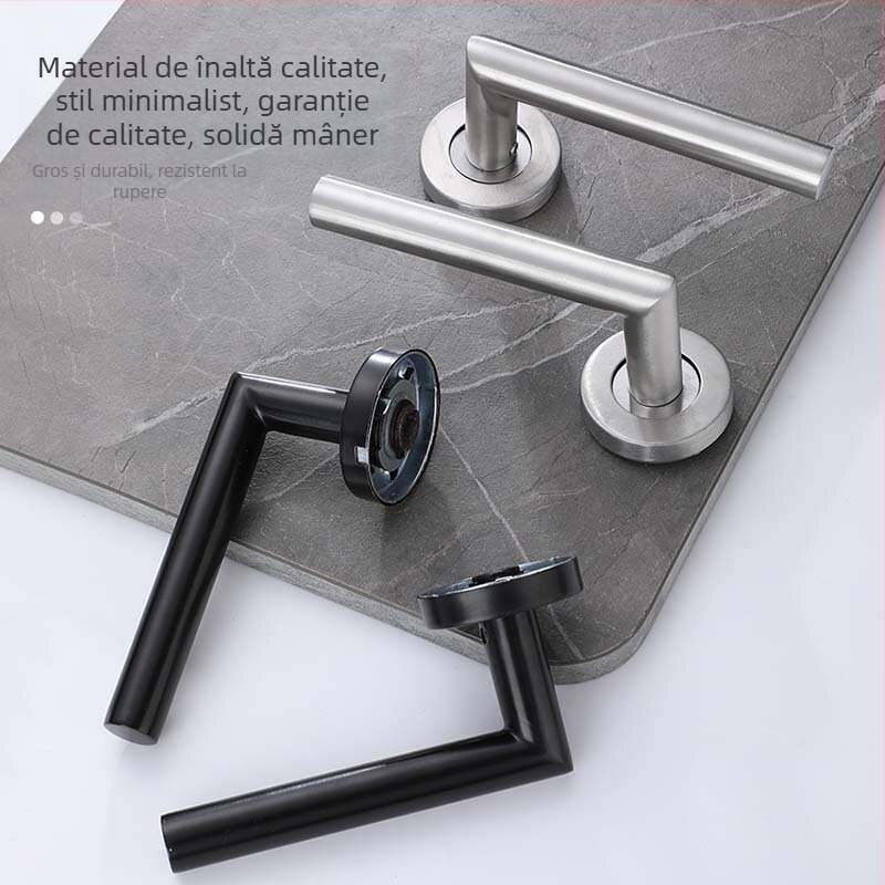 Xiong Kaijie mâner de ușă din oțel inoxidabil pentru uși interioare – încuietoare cu mâner, stil modern minimalist