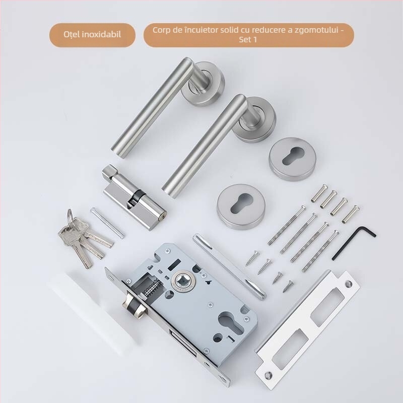 Xiong Kaijie mâner de ușă din oțel inoxidabil pentru uși interioare – încuietoare cu mâner, stil modern minimalist