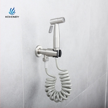 Set duș pentru toaletă cu robinet triunghiular din oțel inoxidabil 304, instalare în perete, model SK-8811