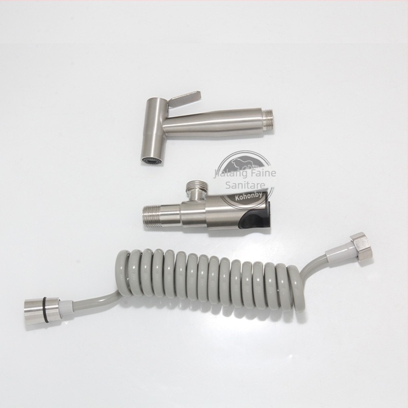 Set duș pentru toaletă cu robinet triunghiular din oțel inoxidabil 304, instalare în perete, model SK-8811