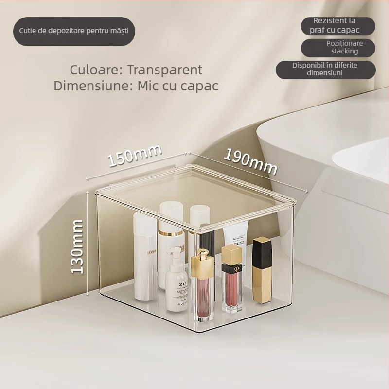 Cutie de depozitare cosmetică, organizator de birou din acrilic pentru îngrijirea pielii, capacitate mare, Egarda