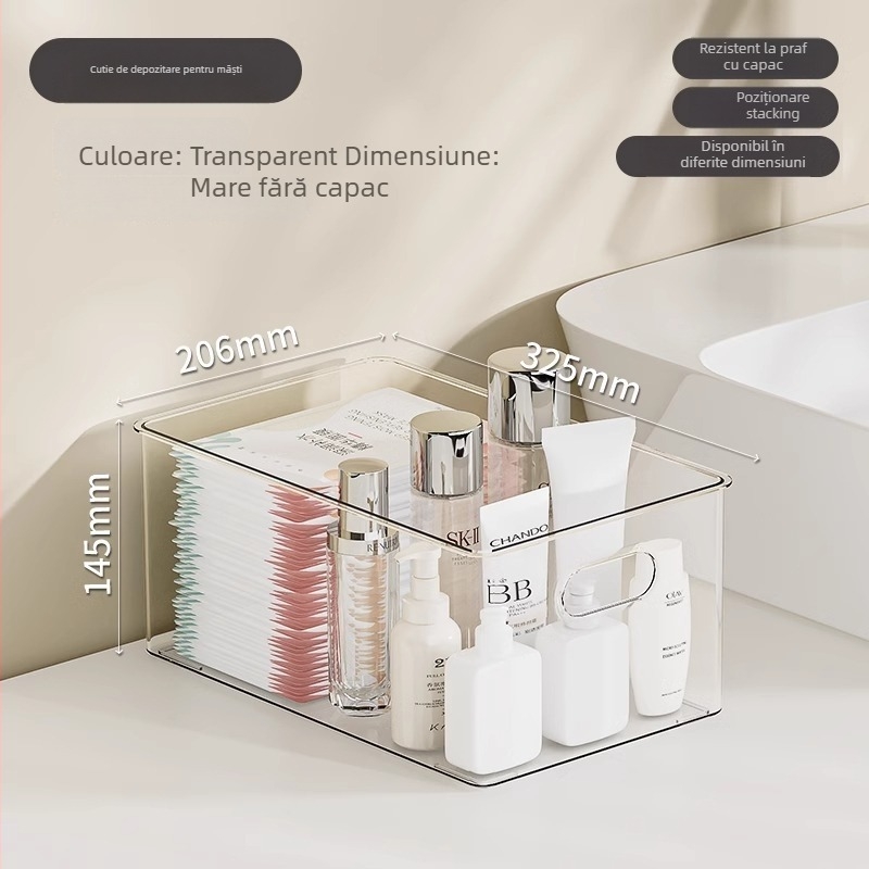 Cutie de depozitare cosmetică, organizator de birou din acrilic pentru îngrijirea pielii, capacitate mare, Egarda