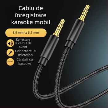 RXIX Luo cablu audio cu 4 canale, 3,5 mm, mâner-la-mâner, cablu din cupru cu contact placat cu aur