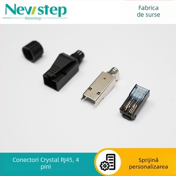 Conector RJ45 Pass-Through, Crimp, 4/8 nuclee, 22-26 AWG, fără dezizolare, Cat5e/Cat6a