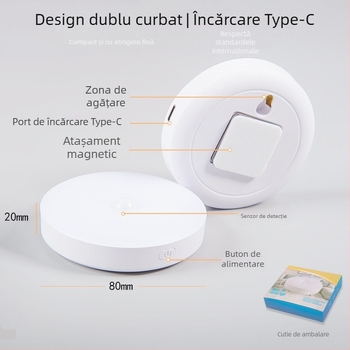 Lumină de noapte cu baterie încorporată și senzor de mișcare, iluminare LED, abajur din plastic, tensiune ≤ 36 V
