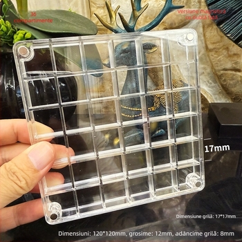 Cutie acrilică cu compartimente magnetice și ramă foto cu scoică, față și verso, mini spațiu de depozitare pentru bijuterii, stil modern minimalist