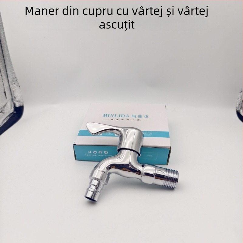 Robinet de bucătărie pentru apă rece, cu un singur mâner, pentru conectare la mașina de spălat și chiuveta mop, cartuș ceramic, corp din cupru, 60°C max, 1.6 MPa