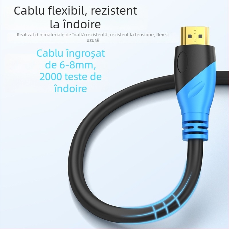 Cablu HDMI 2.0 pentru afișaje 4K/60Hz – cablu CCS cu conectori placati cu aur, compatibil cu computer/TV/monitor/proiector