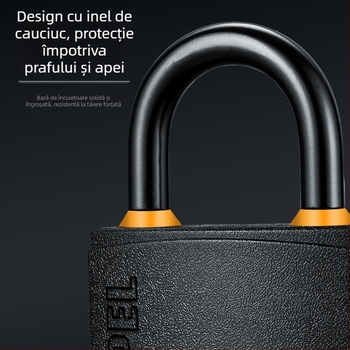 Lacăt de uz casnic, corp din fier, nucleu din cupru, model W-Black-TK, pentru porți, depozite, camioane, închisori, dulapuri, bagaje, școli și șantiere.