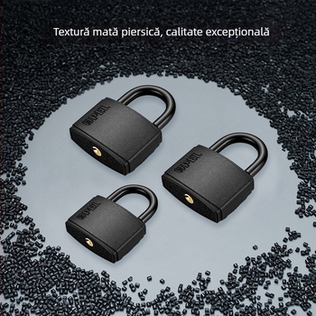 Lacăt de uz casnic, corp din fier, nucleu din cupru, model W-Black-TK, pentru porți, depozite, camioane, închisori, dulapuri, bagaje, școli și șantiere.