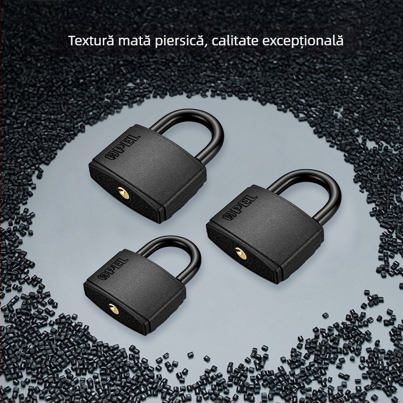 Lacăt de uz casnic, corp din fier, nucleu din cupru, model W-Black-TK, pentru porți, depozite, camioane, închisori, dulapuri, bagaje, școli și șantiere.