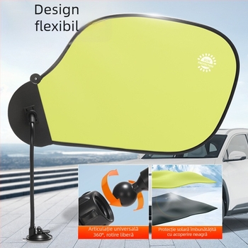 Vizor solar pentru geamul auto cu ventuză – anti-strălucire, folie de aluminiu