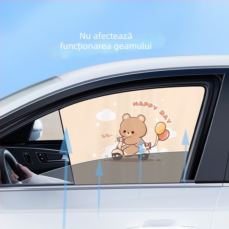 Paravan solar auto cu prindere magnetică – design desene animate, gradient, stil simplu, PVC (PVC; prindere magnetică; modele universale; gradient)