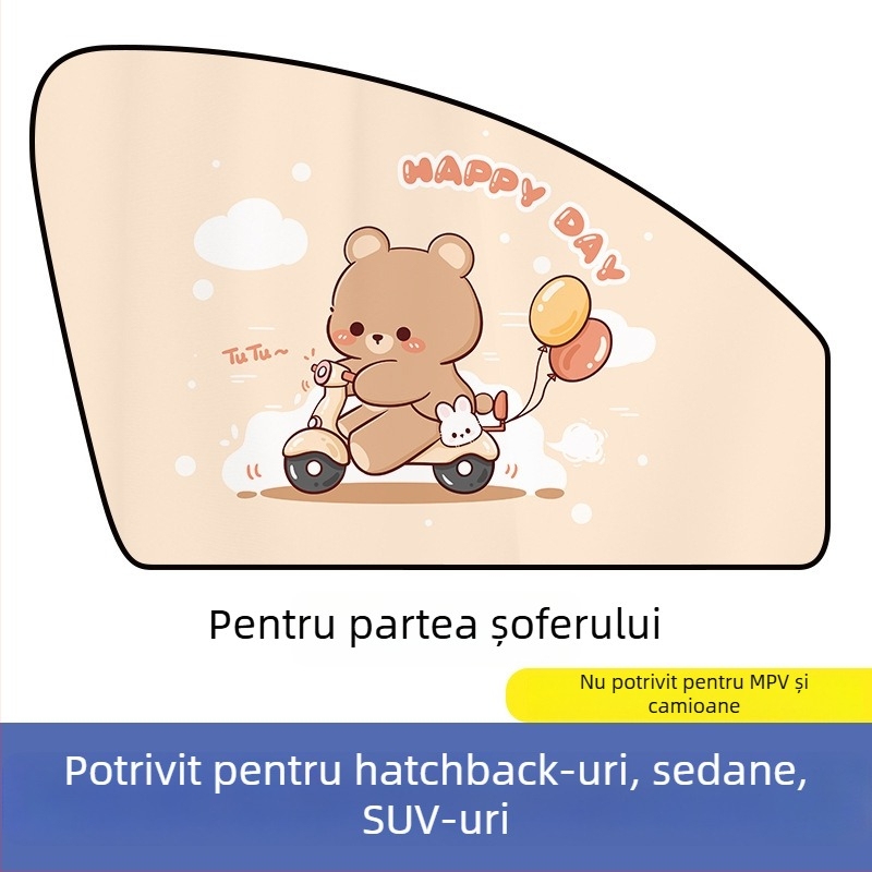 Paravan solar auto cu prindere magnetică – design desene animate, gradient, stil simplu, PVC (PVC; prindere magnetică; modele universale; gradient)