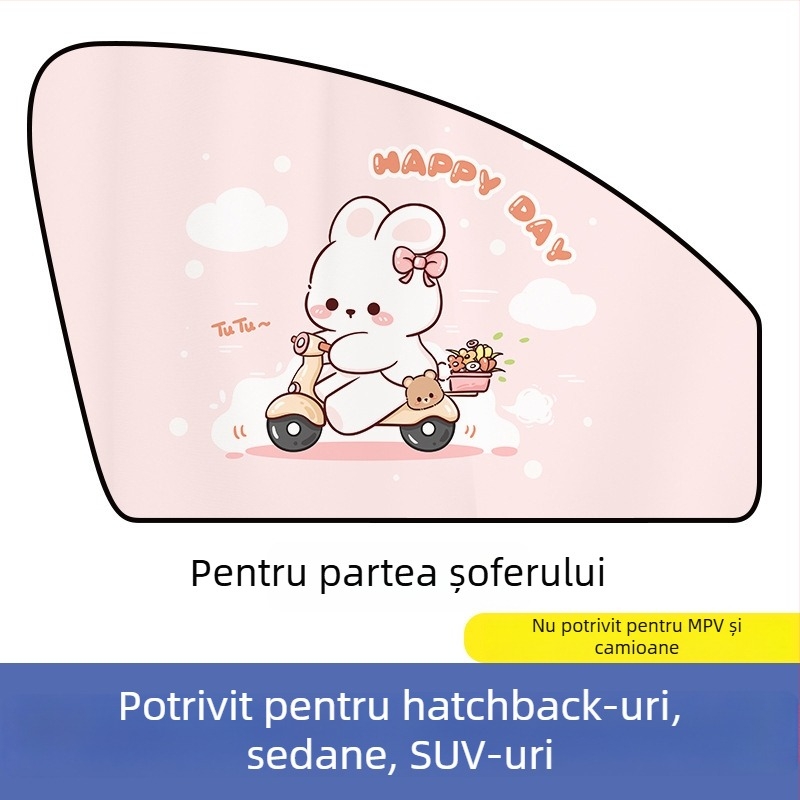 Paravan solar auto cu prindere magnetică – design desene animate, gradient, stil simplu, PVC (PVC; prindere magnetică; modele universale; gradient)