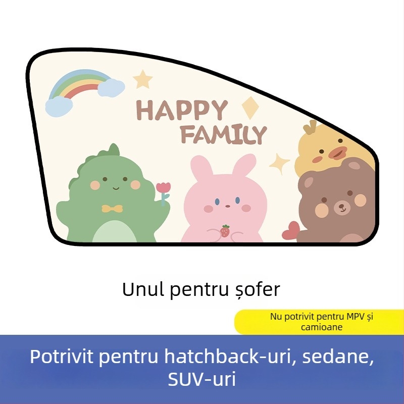 Paravan solar auto cu prindere magnetică – design desene animate, gradient, stil simplu, PVC (PVC; prindere magnetică; modele universale; gradient)