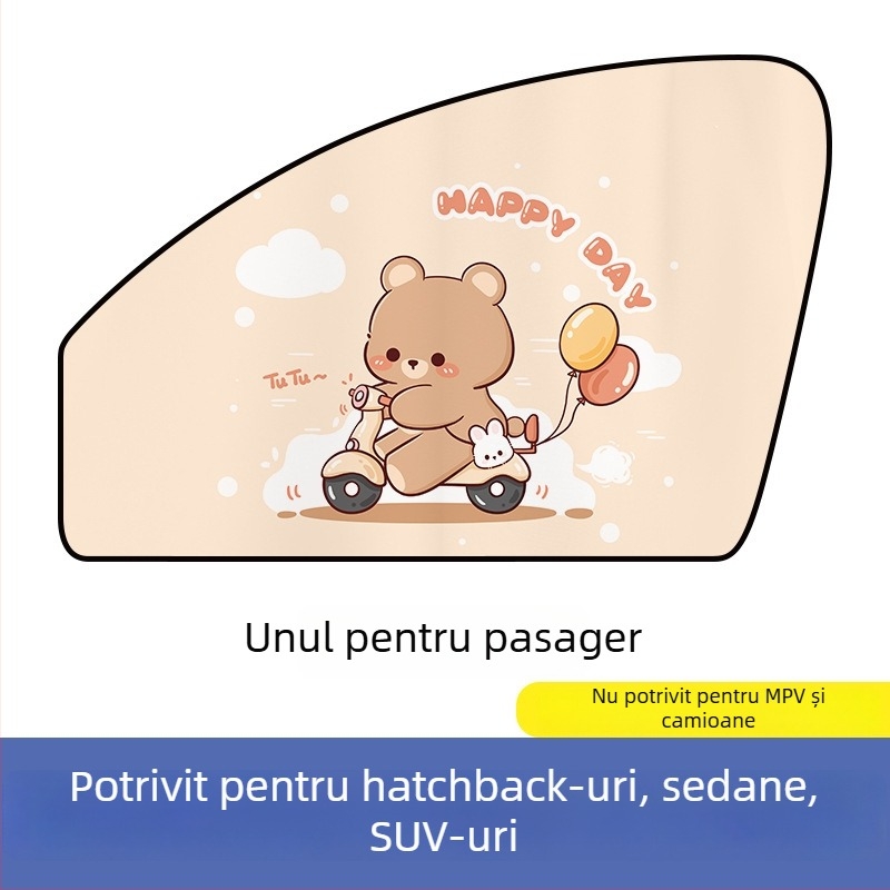 Paravan solar auto cu prindere magnetică – design desene animate, gradient, stil simplu, PVC (PVC; prindere magnetică; modele universale; gradient)