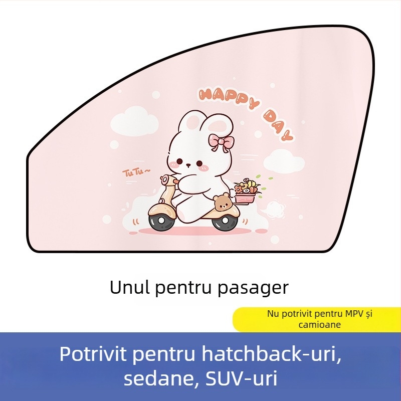 Paravan solar auto cu prindere magnetică – design desene animate, gradient, stil simplu, PVC (PVC; prindere magnetică; modele universale; gradient)