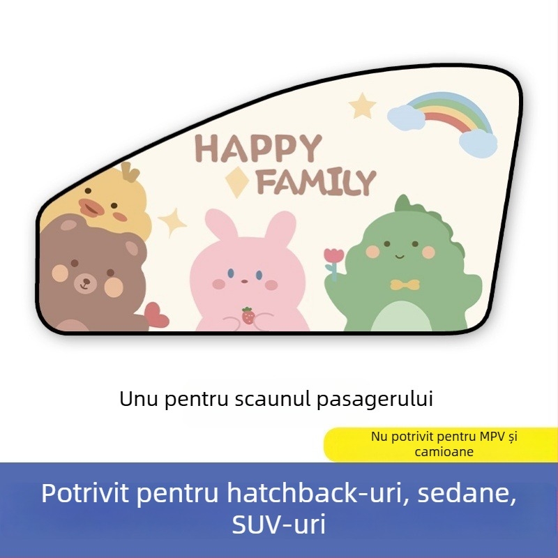 Paravan solar auto cu prindere magnetică – design desene animate, gradient, stil simplu, PVC (PVC; prindere magnetică; modele universale; gradient)