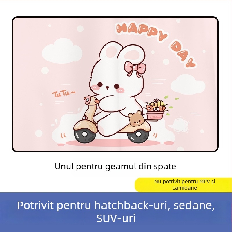 Paravan solar auto cu prindere magnetică – design desene animate, gradient, stil simplu, PVC (PVC; prindere magnetică; modele universale; gradient)