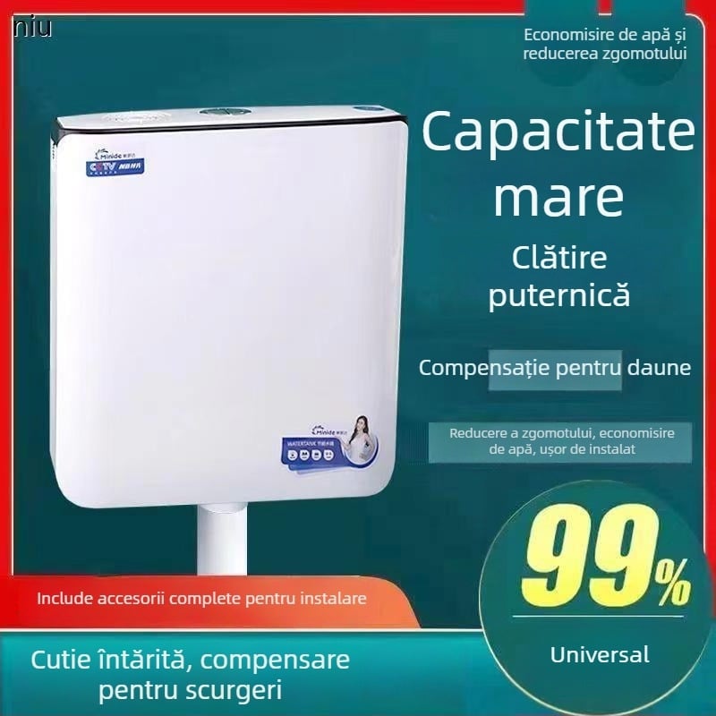 Rezervor de clătire pentru montat pe perete pentru toaletă de tip squat, economisire de apă, debit mare, plastic, brand SKALUN/Shang Karen