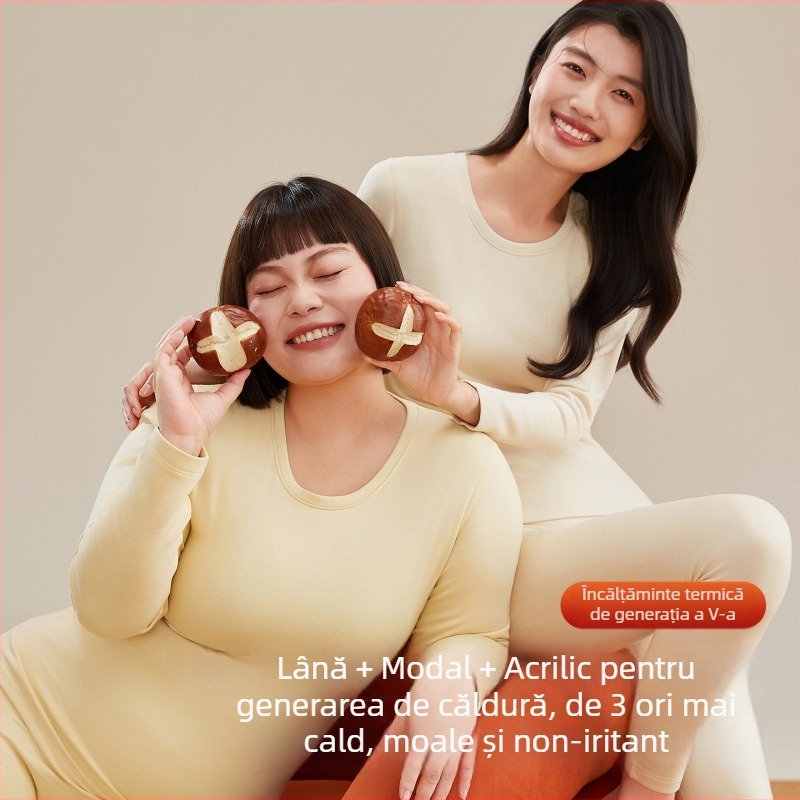 Derong Set de lenjerie termică – antibacterian, păstrează căldura, anti-piling, anti-static; poate fi purtat ca strat de bază sau ca îmbrăcăminte exterioară; grosime 251–300 g/m²; top cu mânecă lungă + pantaloni