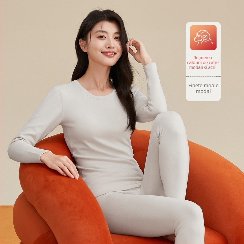 Derong Set de lenjerie termică – antibacterian, păstrează căldura, anti-piling, anti-static; poate fi purtat ca strat de bază sau ca îmbrăcăminte exterioară; grosime 251–300 g/m²; top cu mânecă lungă + pantaloni