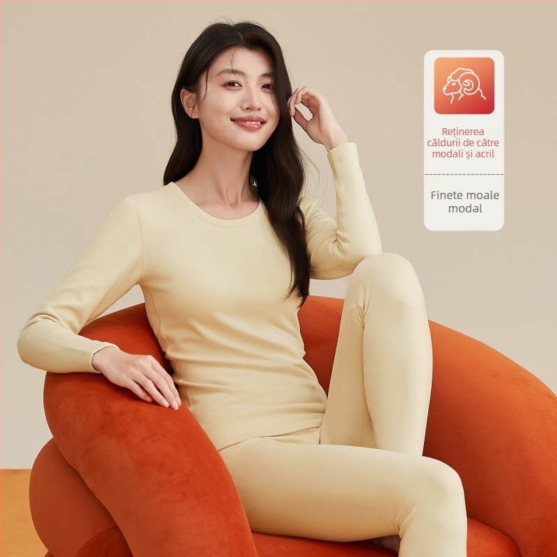 Derong Set de lenjerie termică – antibacterian, păstrează căldura, anti-piling, anti-static; poate fi purtat ca strat de bază sau ca îmbrăcăminte exterioară; grosime 251–300 g/m²; top cu mânecă lungă + pantaloni